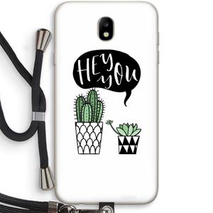 CaseCompany Hey you cactus: Samsung Galaxy J7 (2017) Transparant Hoesje met koord