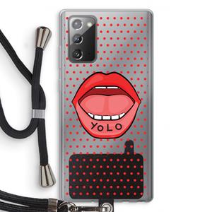 CaseCompany Yolo Denise: Samsung Galaxy Note 20 / Note 20 5G Transparant Hoesje met koord