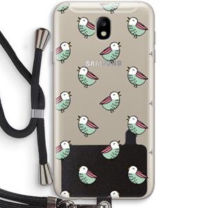 CaseCompany Vogeltjes: Samsung Galaxy J7 (2017) Transparant Hoesje met koord