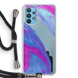 CaseCompany Zweverige regenboog: Samsung Galaxy A32 4G Transparant Hoesje met koord