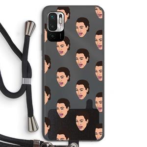 CaseCompany Ugly Cry Call: Xiaomi Redmi Note 10 5G Transparant Hoesje met koord