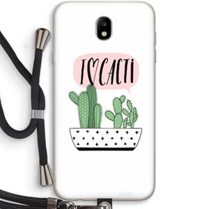 CaseCompany I love cacti: Samsung Galaxy J7 (2017) Transparant Hoesje met koord
