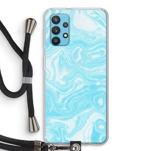 CaseCompany Waterverf blauw: Samsung Galaxy A32 4G Transparant Hoesje met koord