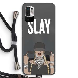 CaseCompany Slay All Day: Xiaomi Redmi Note 10 5G Transparant Hoesje met koord