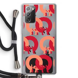 CaseCompany Dogs: Samsung Galaxy Note 20 / Note 20 5G Transparant Hoesje met koord