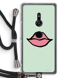CaseCompany Kusje: Sony Xperia XZ2 Transparant Hoesje met koord