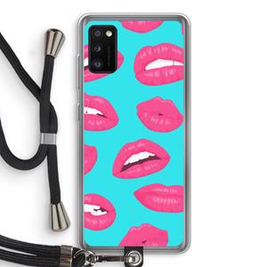 CaseCompany Bite my lip: Samsung Galaxy A41 Transparant Hoesje met koord