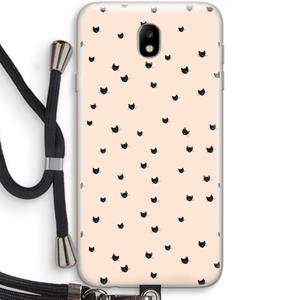 CaseCompany Kleine kattenkopjes: Samsung Galaxy J7 (2017) Transparant Hoesje met koord