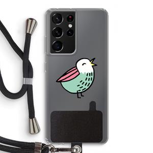 CaseCompany Birdy: Samsung Galaxy S21 Ultra Transparant Hoesje met koord