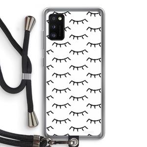 CaseCompany Wimpers: Samsung Galaxy A41 Transparant Hoesje met koord