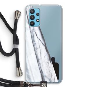 CaseCompany Gestreepte marmer: Samsung Galaxy A32 4G Transparant Hoesje met koord