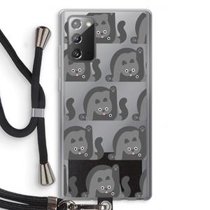 CaseCompany Cats: Samsung Galaxy Note 20 / Note 20 5G Transparant Hoesje met koord