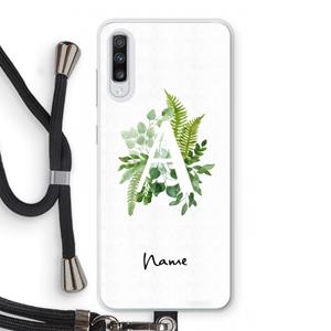 CaseCompany Green Brush: Samsung Galaxy A70 Transparant Hoesje met koord