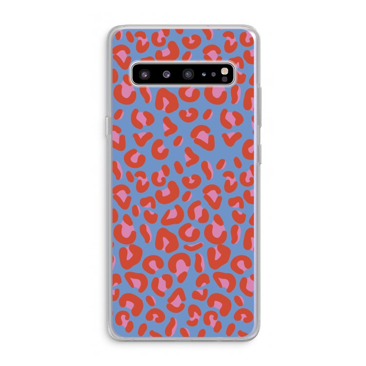 CaseCompany Leopard blue: Samsung Galaxy S10 5G Transparant Hoesje