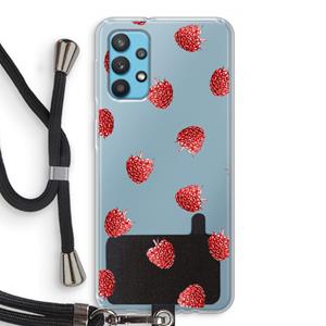 CaseCompany Framboosjes: Samsung Galaxy A32 4G Transparant Hoesje met koord