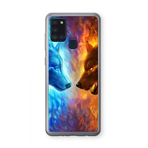 CaseCompany Fire & Ice: Samsung Galaxy A21s Transparant Hoesje