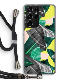 CaseCompany Fantasie jungle: Samsung Galaxy S21 Ultra Transparant Hoesje met koord