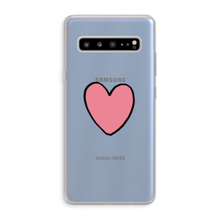 CaseCompany Hartje: Samsung Galaxy S10 5G Transparant Hoesje