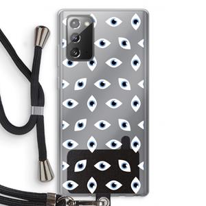 CaseCompany Eyes pattern: Samsung Galaxy Note 20 / Note 20 5G Transparant Hoesje met koord