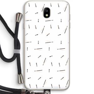 CaseCompany Hipster stripes: Samsung Galaxy J7 (2017) Transparant Hoesje met koord