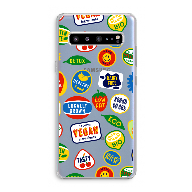 CaseCompany Fruitsticker: Samsung Galaxy S10 5G Transparant Hoesje