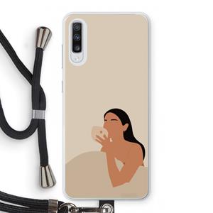 CaseCompany Fresh coffee: Samsung Galaxy A70 Transparant Hoesje met koord