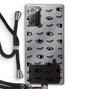 CaseCompany Eye pattern #2: Samsung Galaxy Note 20 / Note 20 5G Transparant Hoesje met koord