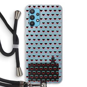 CaseCompany Hartjes: Samsung Galaxy A32 4G Transparant Hoesje met koord