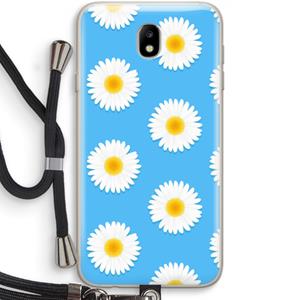 CaseCompany Margrietjes: Samsung Galaxy J7 (2017) Transparant Hoesje met koord