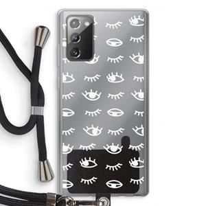 CaseCompany Eye pattern #3: Samsung Galaxy Note 20 / Note 20 5G Transparant Hoesje met koord