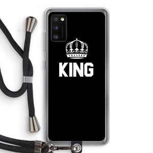 CaseCompany King zwart: Samsung Galaxy A41 Transparant Hoesje met koord