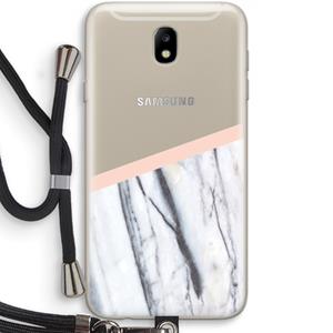 CaseCompany A touch of peach: Samsung Galaxy J7 (2017) Transparant Hoesje met koord