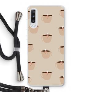 CaseCompany Morning coffee: Samsung Galaxy A70 Transparant Hoesje met koord