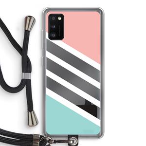 CaseCompany Strepen pastel: Samsung Galaxy A41 Transparant Hoesje met koord