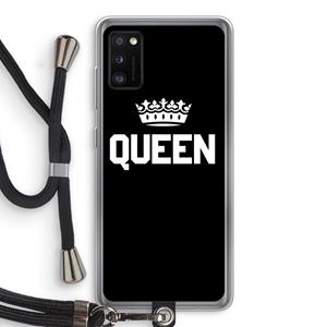 CaseCompany Queen zwart: Samsung Galaxy A41 Transparant Hoesje met koord