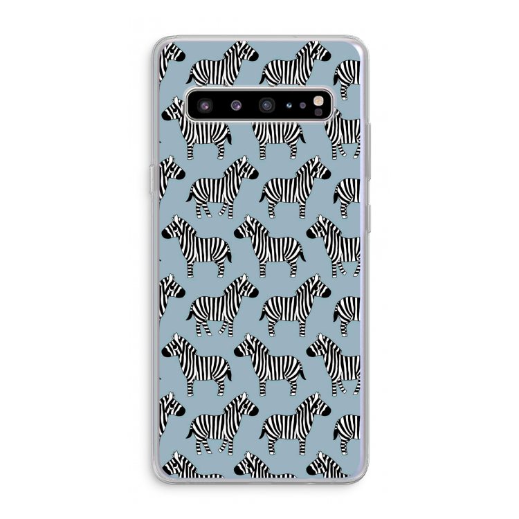 CaseCompany Zebra: Samsung Galaxy S10 5G Transparant Hoesje