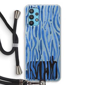 CaseCompany Blauwe nerven: Samsung Galaxy A32 4G Transparant Hoesje met koord