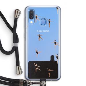 CaseCompany Dancing #1: Samsung Galaxy A40 Transparant Hoesje met koord