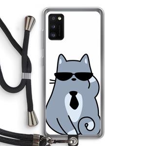CaseCompany Cool cat: Samsung Galaxy A41 Transparant Hoesje met koord