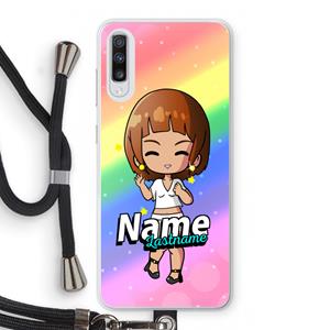 CaseCompany Chibi Maker vrouw: Samsung Galaxy A70 Transparant Hoesje met koord