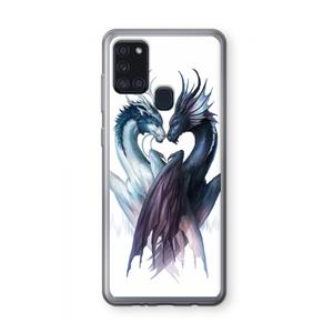 CaseCompany Yin Yang Dragons: Samsung Galaxy A21s Transparant Hoesje