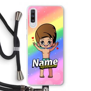 CaseCompany Chibi Maker man: Samsung Galaxy A70 Transparant Hoesje met koord