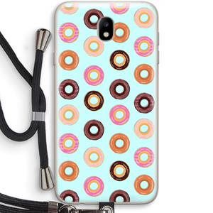 CaseCompany Donuts: Samsung Galaxy J7 (2017) Transparant Hoesje met koord
