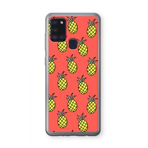CaseCompany Ananas: Samsung Galaxy A21s Transparant Hoesje