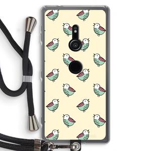 CaseCompany Vogeltjes: Sony Xperia XZ2 Transparant Hoesje met koord