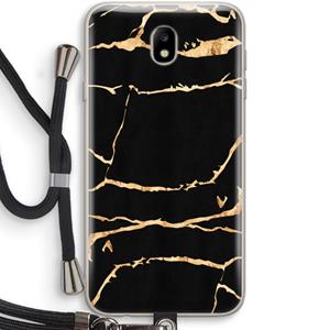 CaseCompany Gouden marmer: Samsung Galaxy J7 (2017) Transparant Hoesje met koord