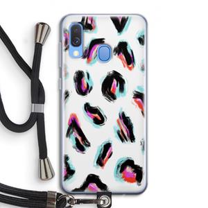 CaseCompany Cheetah color: Samsung Galaxy A40 Transparant Hoesje met koord