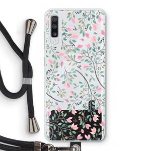 CaseCompany Sierlijke bloemen: Samsung Galaxy A70 Transparant Hoesje met koord