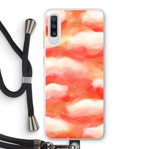 CaseCompany Lichte Wolken: Samsung Galaxy A70 Transparant Hoesje met koord
