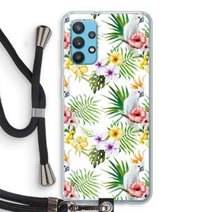 CaseCompany Gele kuif: Samsung Galaxy A32 4G Transparant Hoesje met koord